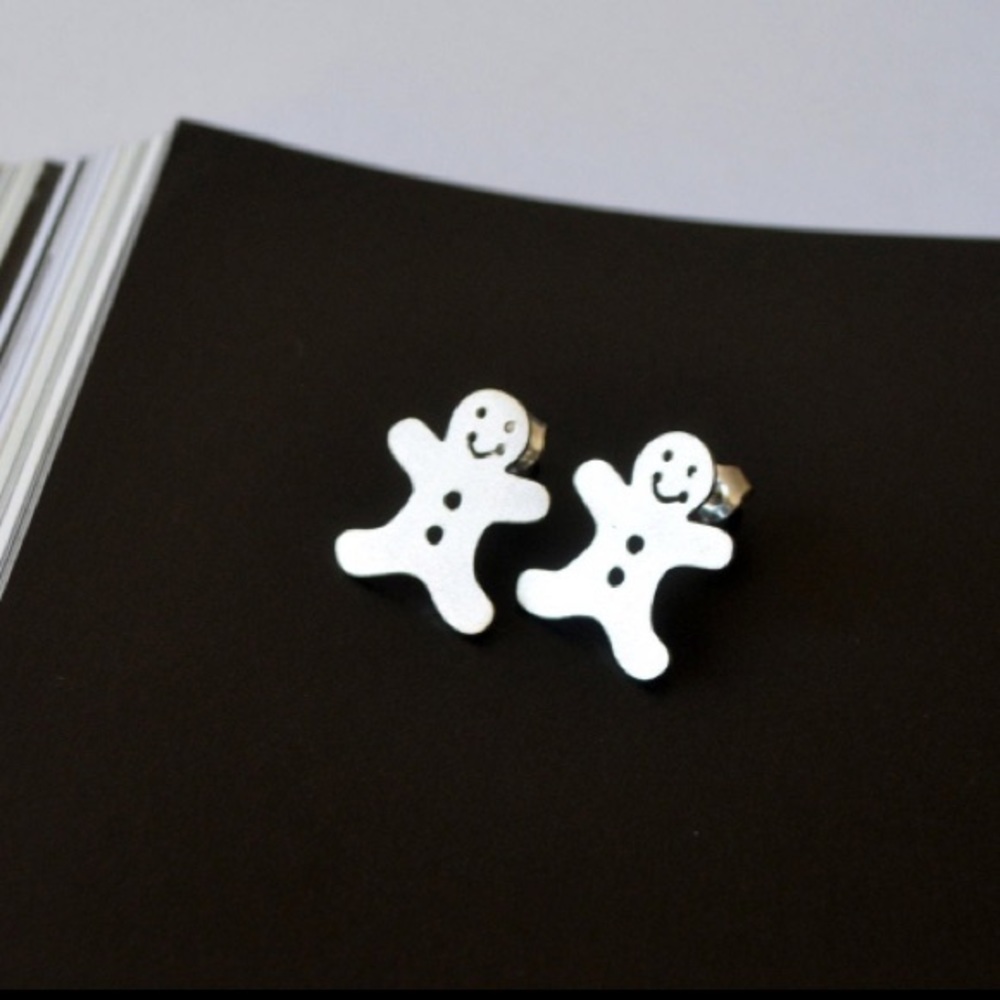 🎉 New Stainless Steel Gingerbread Man Earrings